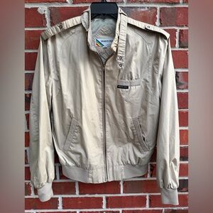 Members Only by Europe Craft Mens Iconic Full Zip Khaki Racer Jacket Size 40  M4